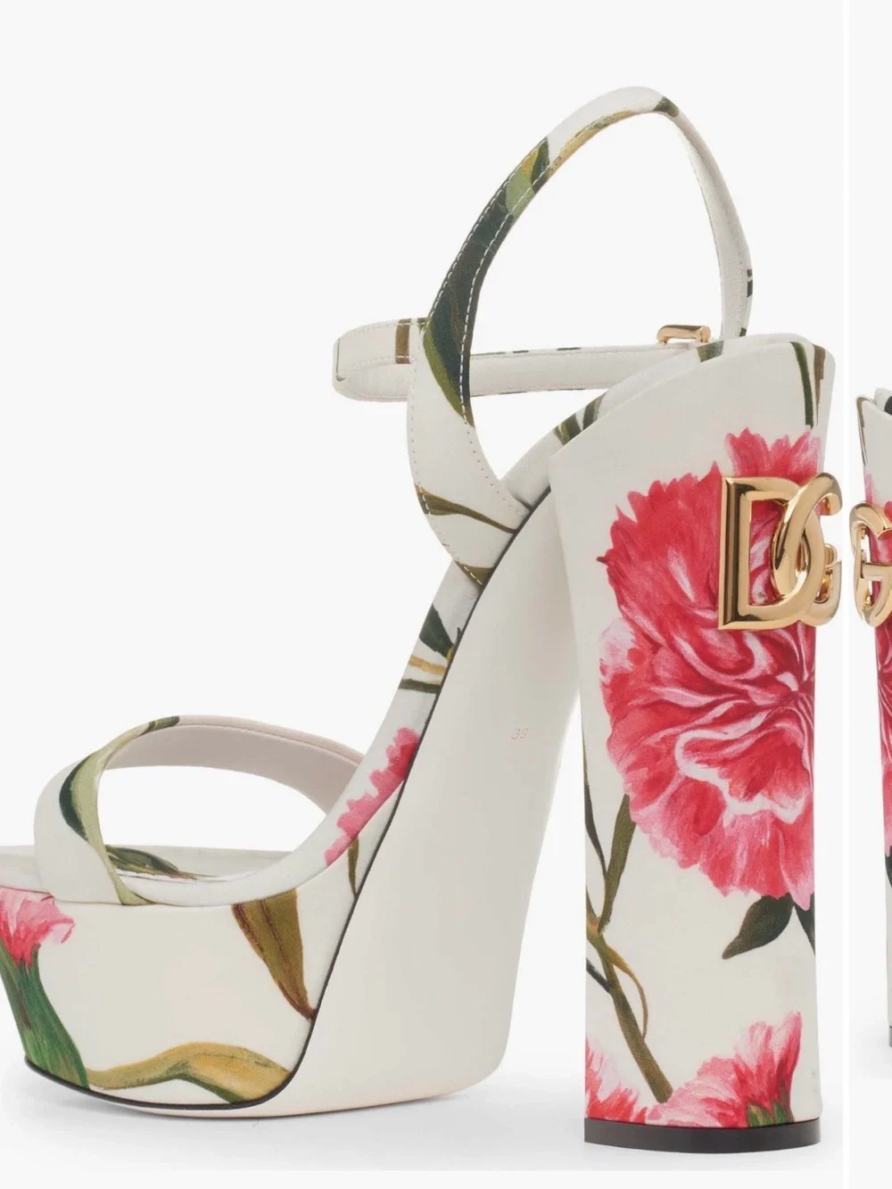 Dolce & Gabbana White Floral Platform Ankle-Strap Sandal - Picture 3 of 16